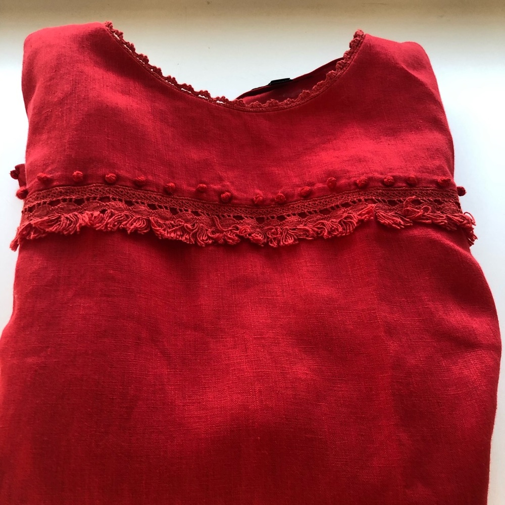 J crew linen long sleeve top